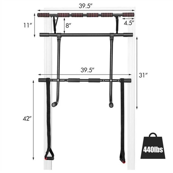 Doorway Pull Up Trainer With Dip Bar